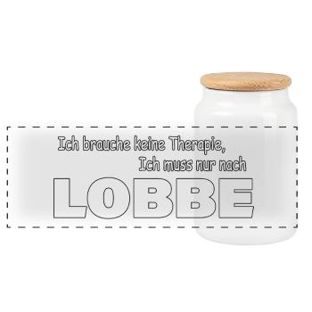 Therapie LOBBE - Panorama Keksdose mit Holzdeckel - Weiß - Vorne