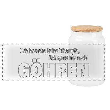 Therapie GÖHREN - Panorama Keksdose mit Holzdeckel - Weiß - Vorne