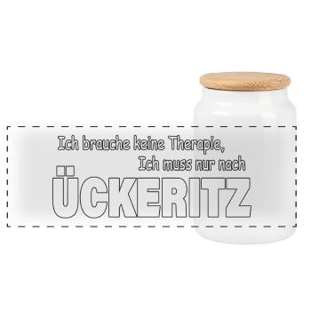 Therapy ÜCKERITZ - Panoramic Cookie Jar with Wooden Lid - white - Front