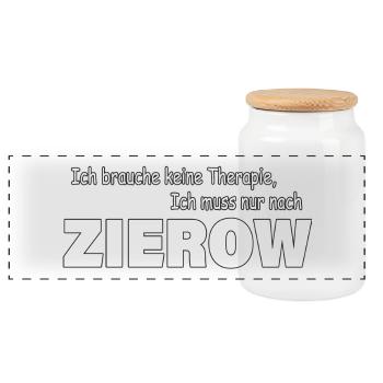 Therapie ZIEROW - Panorama Keksdose mit Holzdeckel - Weiß - Vorne