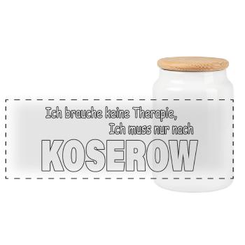 Therapie KOSEROW - Panorama Keksdose mit Holzdeckel - Weiß - Vorne