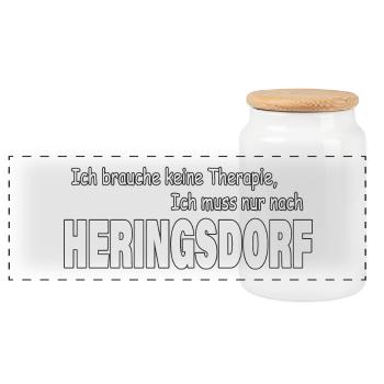 Therapie HERINGSDORF - Panorama Keksdose mit Holzdeckel - Weiß - Vorne