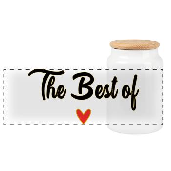 GRANDPA. DAD. FATHER'S DAY. HAPPY FATHER'S DAY - Panoramic Cookie Jar with Wooden Lid - white - Front