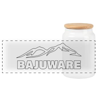 BAJUWARE - Boîte à biscuits avec couvercle en bois - blanc - Devant