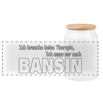 Therapy Bansin - Panoramic Cookie Jar with Wooden Lid - white - Front