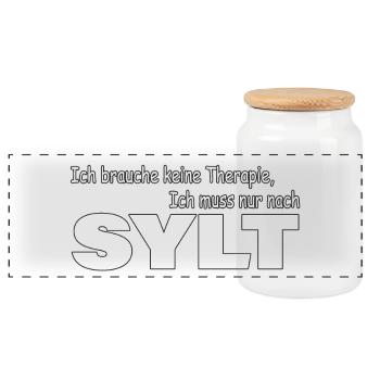 Therapy Sylt - Panoramic Cookie Jar with Wooden Lid - white - Front