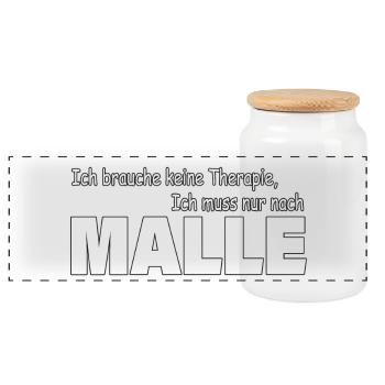Therapie MALLE - Panorama Keksdose mit Holzdeckel - Weiß - Vorne