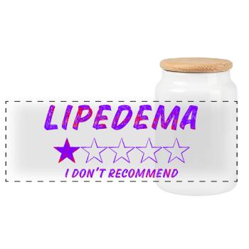Lipedema Rating - Panoramic Cookie Jar with Wooden Lid - white - Front