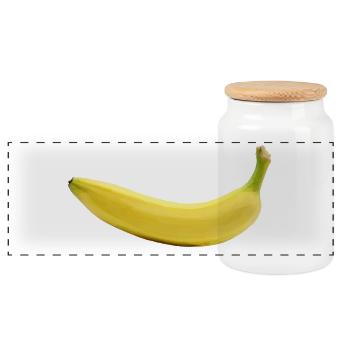 Banane - Boîte à biscuits avec couvercle en bois - blanc - Devant
