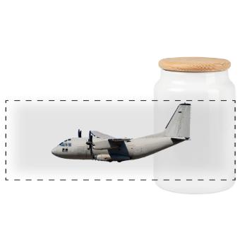 C-27J - Boîte à biscuits avec couvercle en bois - blanc - Devant