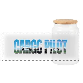 Cargo pilot - Panorama Keksdose mit Holzdeckel - Weiß - Vorne