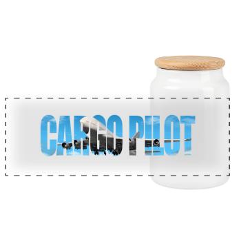 Cargo pilot - Panorama Keksdose mit Holzdeckel - Weiß - Vorne
