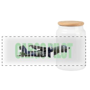 Cargo pilot C-160 - Panoramic Cookie Jar with Wooden Lid - white - Front