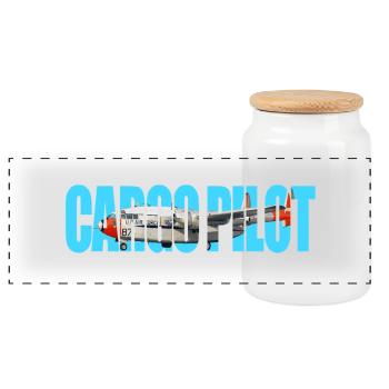 Cargo pilot C-119 - Panorama Keksdose mit Holzdeckel - Weiß - Vorne