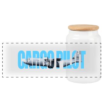 Cargo pilot C-130 - Panorama Keksdose mit Holzdeckel - Weiß - Vorne