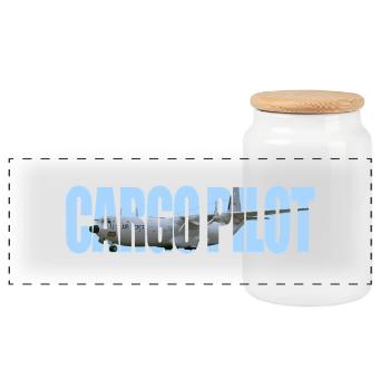 Cargo pilot C-133 - Panorama Keksdose mit Holzdeckel - Weiß - Vorne