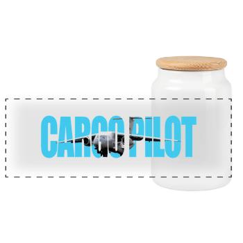 Cargo pilot C-390 - Panorama Keksdose mit Holzdeckel - Weiß - Vorne