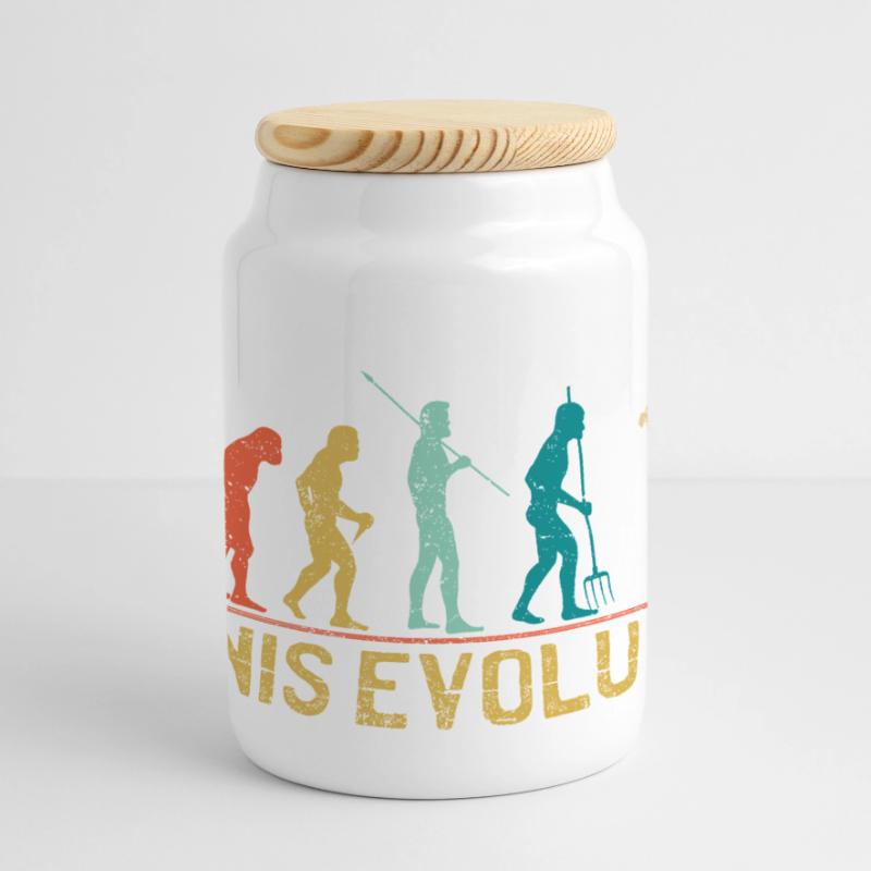 Tennis Evolution Evolution Conception graphique Boîte à biscuits avec couvercle en bois
