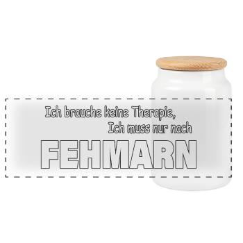 Therapie FEHMARN - Panorama Keksdose mit Holzdeckel - Weiß - Vorne