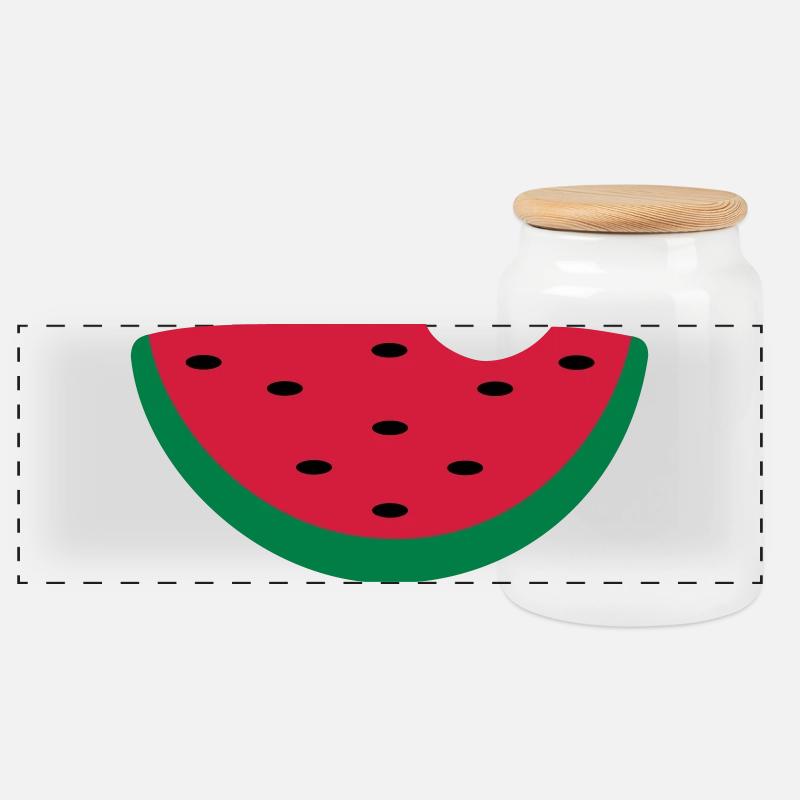 melon - Boîte à biscuits avec couvercle en bois - blanc