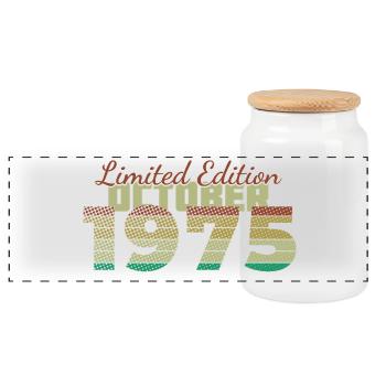 50th Anniversary Limited Edition (SCR) 10/1975 - Panoramic Cookie Jar with Wooden Lid - white - Front