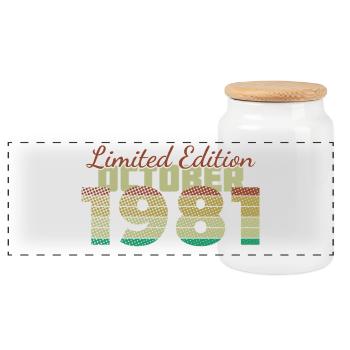 44. Geburtstag Limited Edition (SCR) 10/1981 - Panorama Keksdose mit Holzdeckel - Weiß - Vorne