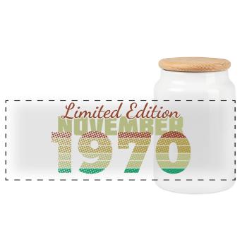 55. Geburtstag Limited Edition (SCR) 11/1970 - Panorama Keksdose mit Holzdeckel - Weiß - Vorne