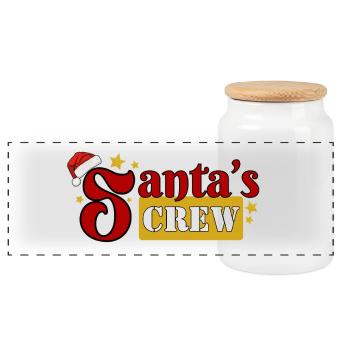 L’équipage du Père Noël Noir motif familial Partner Look - Boîte à biscuits avec couvercle en bois - blanc - Devant