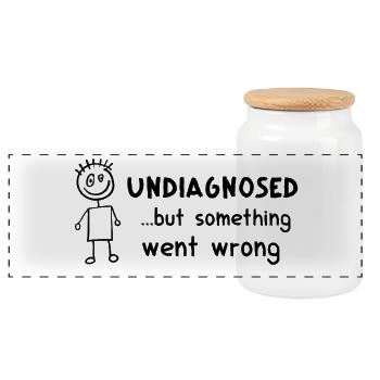 Undiagnosed ... But Something Went Wrong – crazy - Panorama Keksdose mit Holzdeckel - Weiß - Vorne