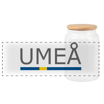 Drapeau de la Suède - Umeå - Sverige - Suède - Boîte à biscuits avec couvercle en bois - blanc - Devant