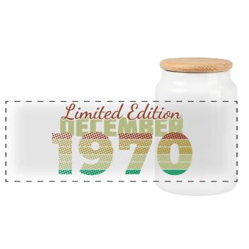 55. Geburtstag Limited Edition (SCR) 12/1970 - Panorama Keksdose mit Holzdeckel - Weiß - Vorne