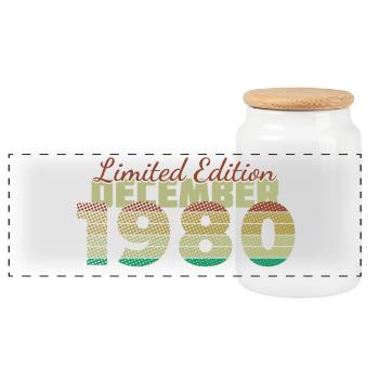 45th Birthday Limited Edition (SCR) 12/1980 - Panoramic Cookie Jar with Wooden Lid - white - Front