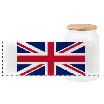 vom Union Jack inspiriertes Design einer Marineflagge - Panorama Keksdose mit Holzdeckel - Weiß - Vorne