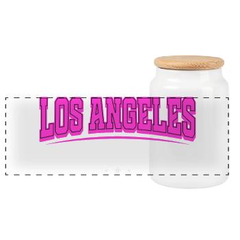 Souvenir de design de Los Angeles Californie - Boîte à biscuits avec couvercle en bois - blanc - Devant