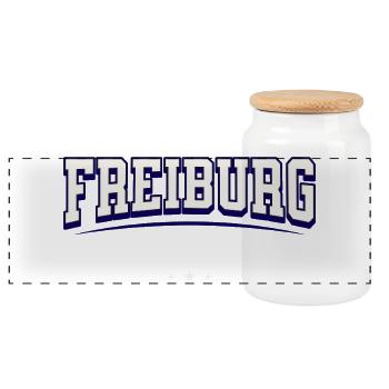 Collège de Fribourg, Allemagne Design - Boîte à biscuits avec couvercle en bois - blanc - Devant