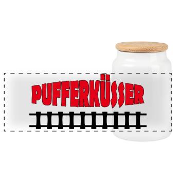 PUFFERKÜSSER - Panorama Keksdose mit Holzdeckel - Weiß - Vorne