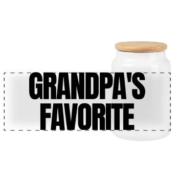Favorite Grandchild Lustig I'm Grandpa's Favorite - Panoramic Cookie Jar with Wooden Lid - white - Front