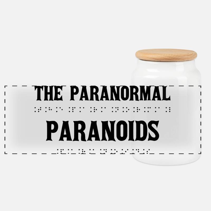 Paranormale Paranoide Braille-Tee - Panorama Keksdose mit Holzdeckel - Weiß
