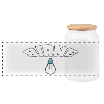 Poire - Boîte à biscuits avec couvercle en bois - blanc - Devant