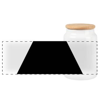 Trapèze noir - Boîte à biscuits avec couvercle en bois - blanc - Devant