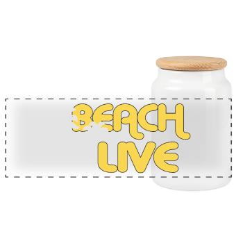BEACH LIVE - Panoramic Cookie Jar with Wooden Lid - white - Front