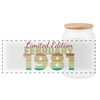 45th Anniversary Limited Edition (SCR) 02/1981 - Panoramic Cookie Jar with Wooden Lid - white - Front