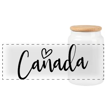 Canada Heart Women's Love Canada - Panoramic Cookie Jar with Wooden Lid - white - Front