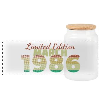 40th Anniversary Limited Edition (SCR) 03/1986 - Panoramic Cookie Jar with Wooden Lid - white - Front