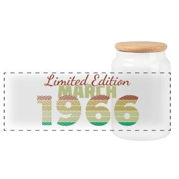 60th Anniversary Limited Edition (SCR) 03/1966 - Panoramic Cookie Jar with Wooden Lid - white - Front