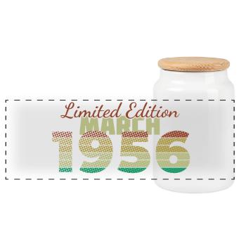 70th Birthday Limited Edition (SCR) 03/1956 - Panoramic Cookie Jar with Wooden Lid - white - Front