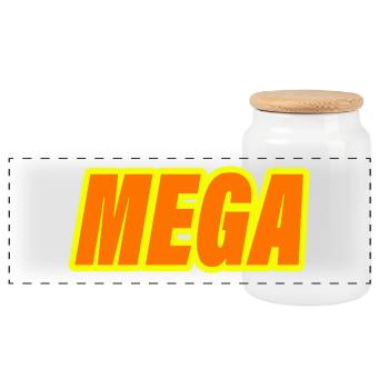 méga - Boîte à biscuits avec couvercle en bois - blanc - Devant