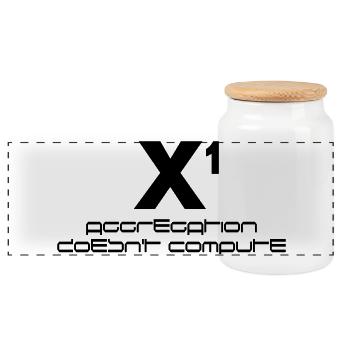 X à la puissance de un – l’agrégation ne calcule pas - Boîte à biscuits avec couvercle en bois - blanc - Devant