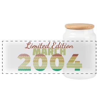 22nd Birthday Limited Edition (SCR) 03/2004 - Panoramic Cookie Jar with Wooden Lid - white - Front