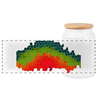 Forest Sunset Mosaic - Panorama Keksdose mit Holzdeckel - Weiß - Vorne